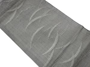 芝模様織出し夏用開き名古屋帯（額縁仕立て）